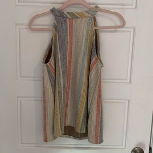 Woven colorful halter tank top
